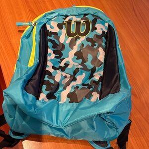 Wilson Teal Camo Backpack with Neon Yellow Accent